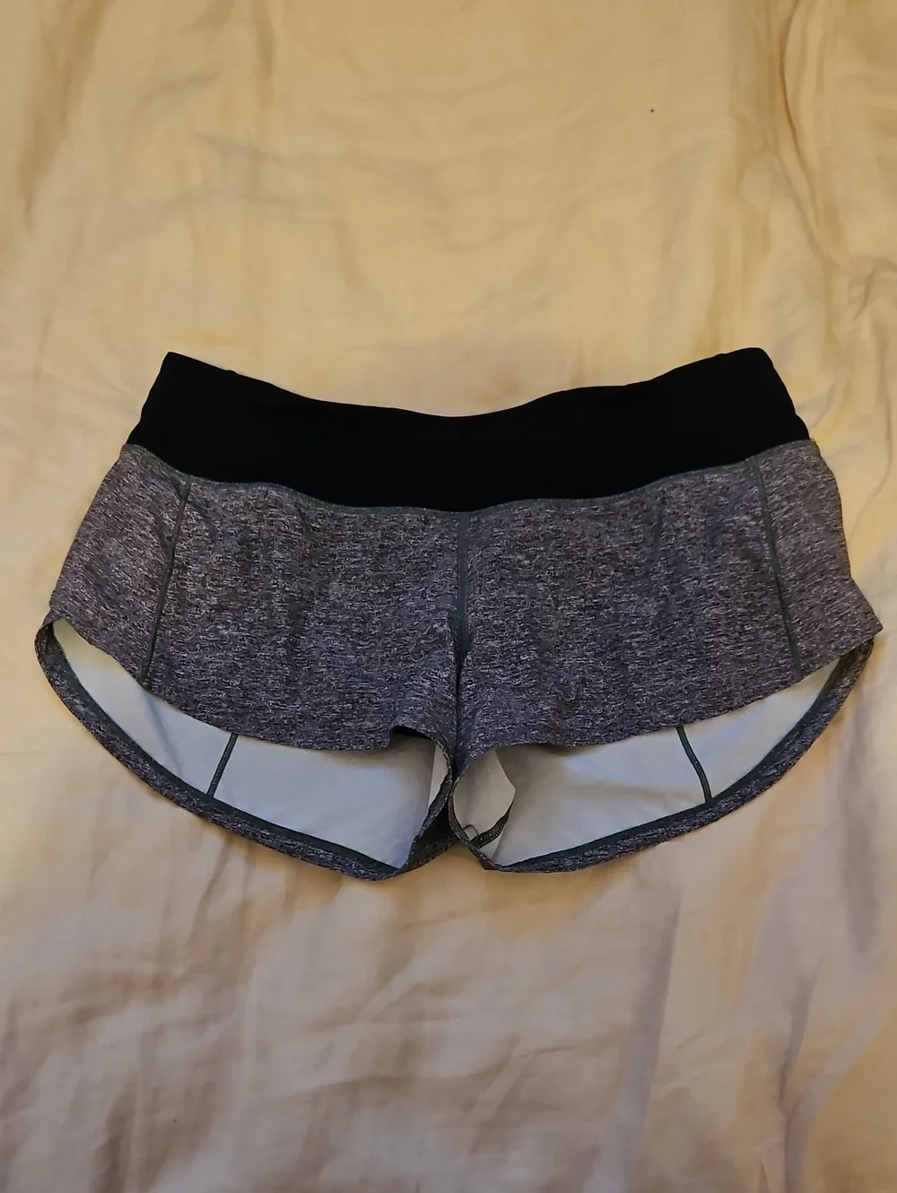 Women's Grey Heather Athletic Shorts with Black Waistband